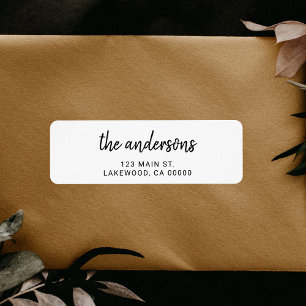 Modern Handwriting Brush Return Address Label