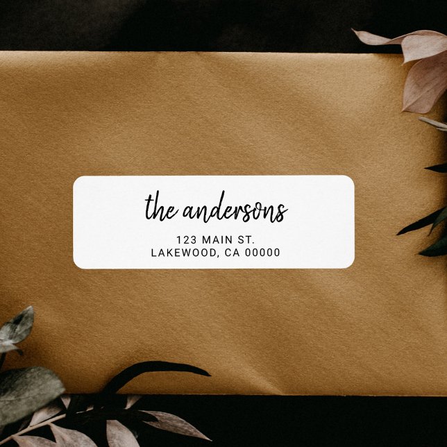 Modern Handwriting Brush Return Address Label (Creator Uploaded)