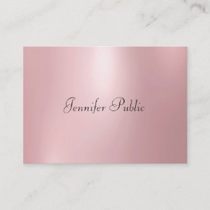 Modern Handwriting Cute Rose Gold Colour Template Business Card