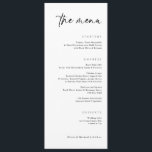 Modern Handwriting Elegant Wedding Dinner Menu<br><div class="desc">This Simple Modern Handwriting Wedding Menu features a sleek,  contemporary design with elegant,  flowing script. The minimalist layout and stylish handwriting make it a sophisticated addition to any wedding table setting,  perfect for couples seeking a chic and modern aesthetic.</div>