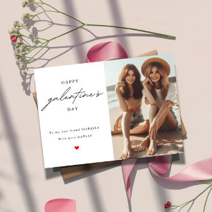 Modern Handwriting   Galentine's Day Photo Holiday Card
