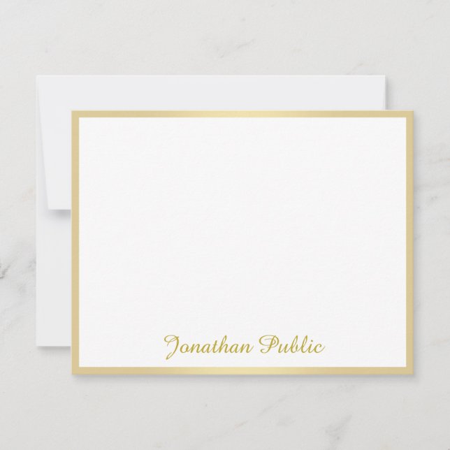 Modern Handwriting Gold Script Name Template (Front)