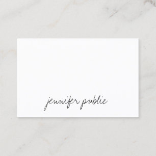 Modern Handwriting Script Simple Elegant Plain Business Card