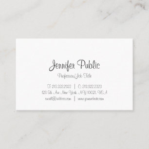 Modern Handwriting Script Text Minimalist Template Business Card