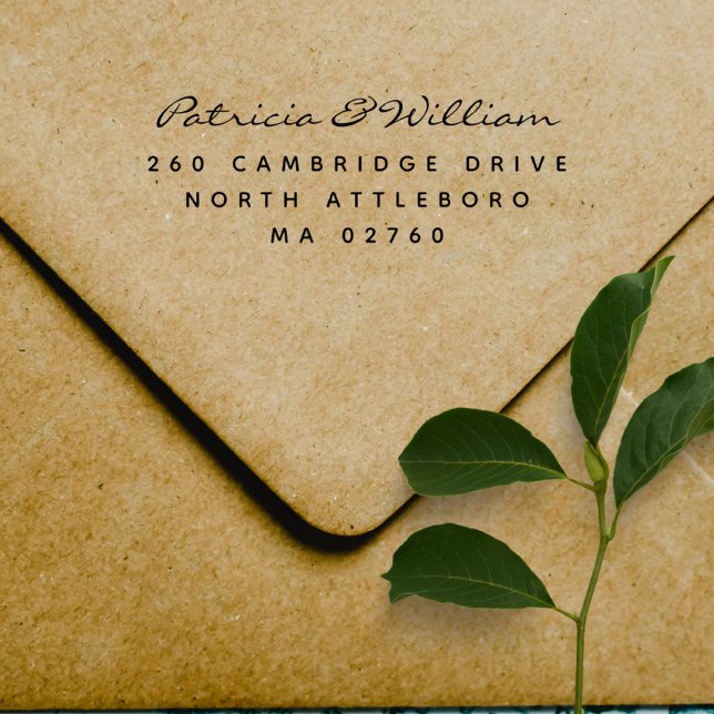 Modern Handwriting Two Names Return Address Self-inking Stamp (Modern Handwriting Two Names Wedding Couple Return Address Self-inking Stamp)