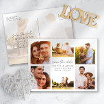 Modern Handwritten 6 Photo Wedding Save The Date Announcement Postcard<br><div class="desc">Invite friends and family to save the date for your wedding with this modern photo card</div>