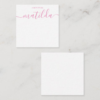Modern Handwritten Calligraphy Simple Pink Note C Card