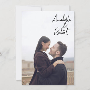 Modern Handwritten Cream Photo  Save The Date