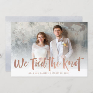 Modern Handwritten Just Married Photo Announcement