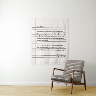 Modern Handwritten Letter Notebook Paper for Mum Tapestry