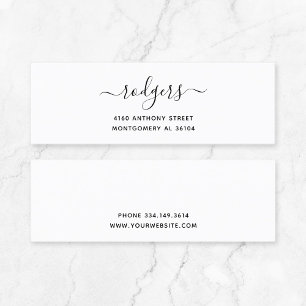 Modern Handwritten Name 08. Plain Template Mini Business Card