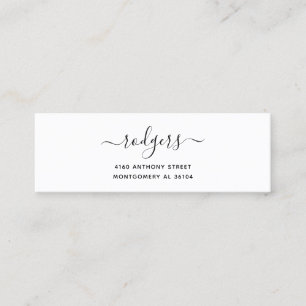 Modern Handwritten Name 08. Plain Template Mini Business Card