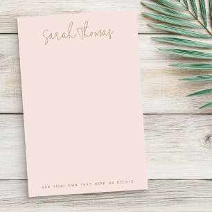 Modern handwritten name light blush pink post-it notes