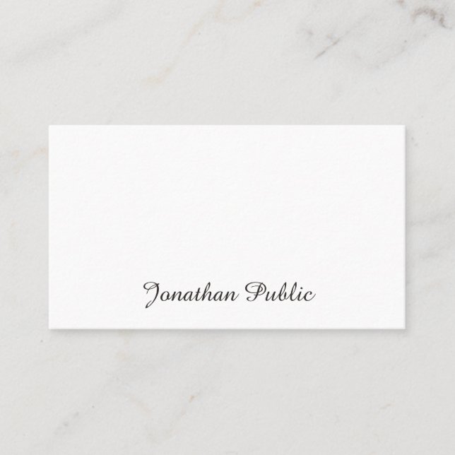 Modern Handwritten Name Script Simple Template Business Card (Front)