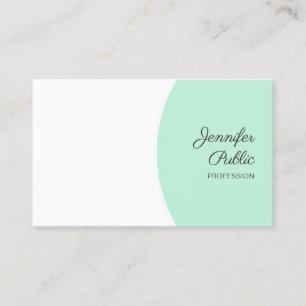 Modern Handwritten Personalised Elegant Mint Green Business Card