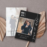 Modern Handwritten Photo Save The Date Black<br><div class="desc">Introducing our Modern Handwritten Photo Save The Date - a piece that truly resonates with your unique love story. This save-the-date fuses the charm of handwritten font with the convenience of modern design,  presenting a sleek yet intimate appeal that is sure to delight your guests.</div>