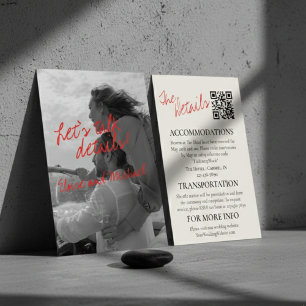 Modern Handwritten Photo Wedding Enclosure Card