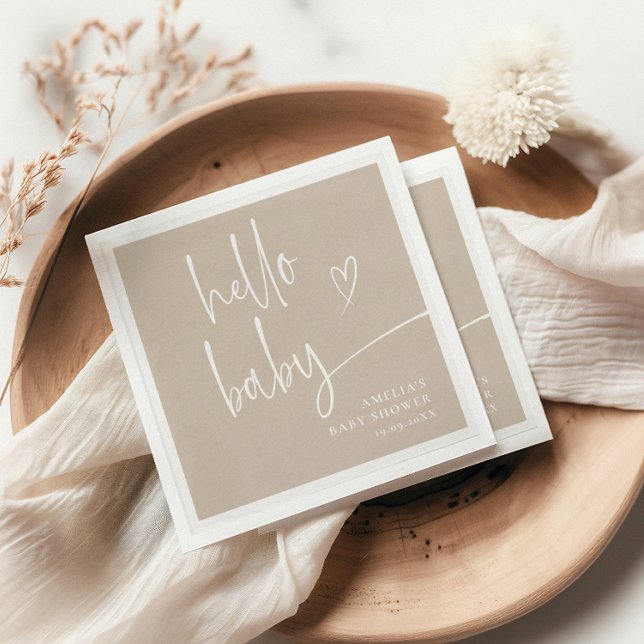Modern Handwritten Script Baby Shower Napkin (Creator Uploaded)