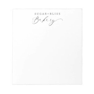 Modern Handwritten Script Bakery Business Notepad