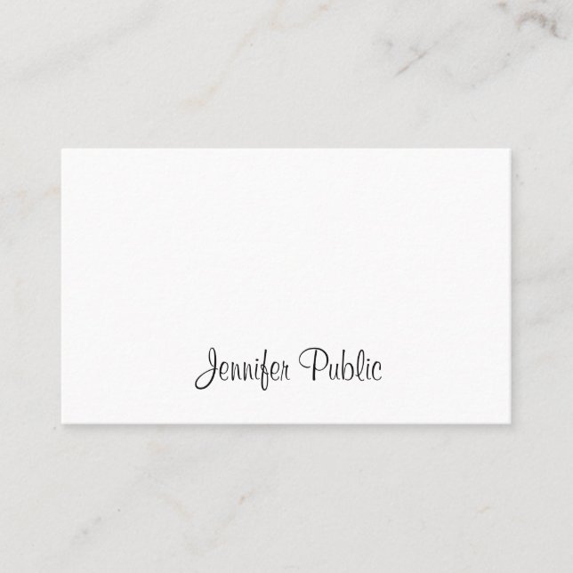 Modern Handwritten Script Elegant Cool Calligraphy Business Card (Front)