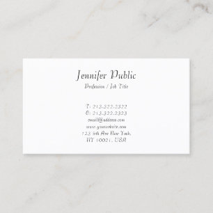 Modern Handwritten Script Elegant Minimalist Business Card