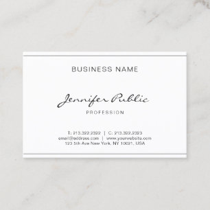 Modern Handwritten Script Elegant Simple Plain Business Card
