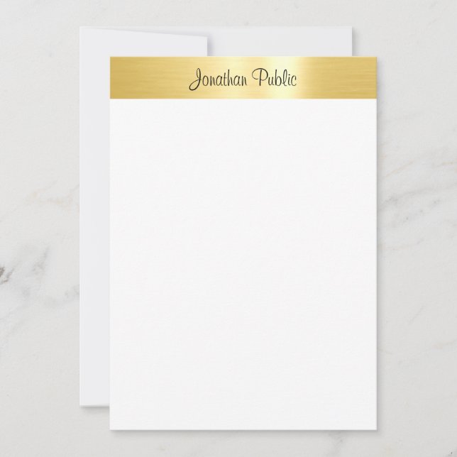 Modern Handwritten Script Gold Look Elegant Card (Front)