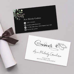 Modern Handwritten Script Graduate Name Card