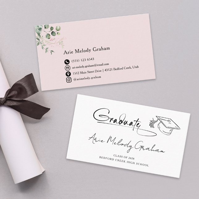 Modern Handwritten Script Graduate Name Card (Creator Uploaded)