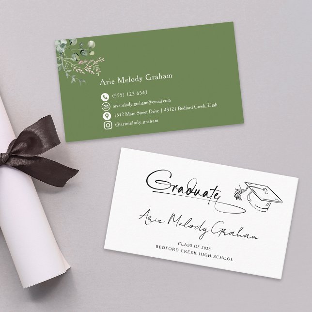 Modern Handwritten Script Graduate Name Card (Creator Uploaded)