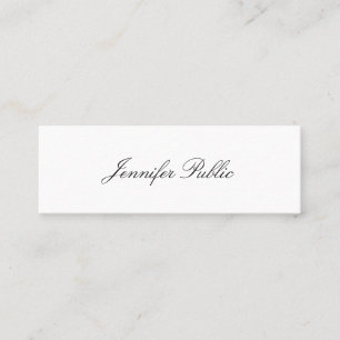 Modern Handwritten Script Minimalist Professional Mini Business Card