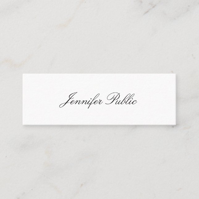 Modern Handwritten Script Minimalist Professional Mini Business Card (Front)