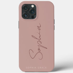 Modern Handwritten Script Monogram Girly  iPhone 13 Pro Max Case