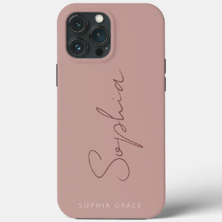 Modern Handwritten Script Monogram Girly iPhone 13 Pro Max Case