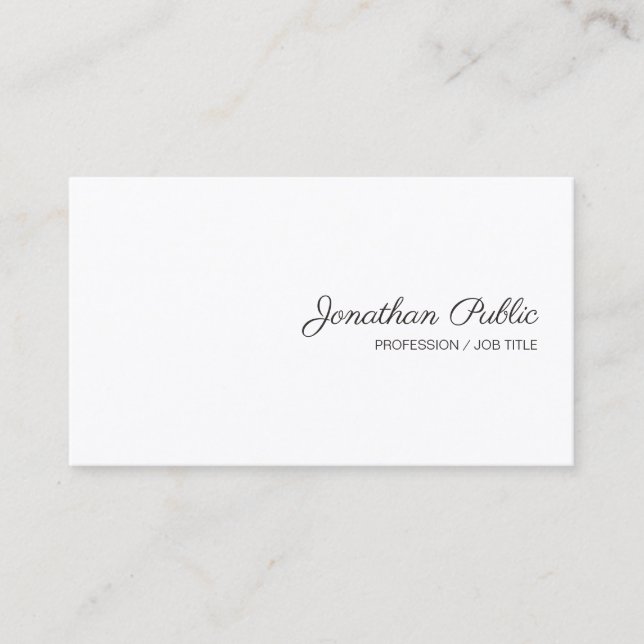 Modern Handwritten Script Name Simple Template Business Card (Front)