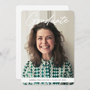 Modern Handwritten Script Photo Graduation Announcement