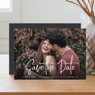 Modern Handwritten Script Photo Wedding Save The Date