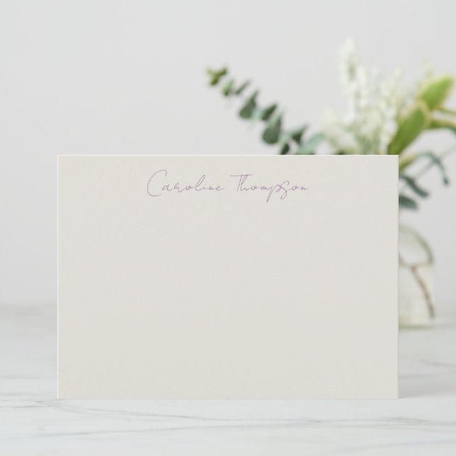 Modern Handwritten Script Purple Personalised Name Card (Standing Front)