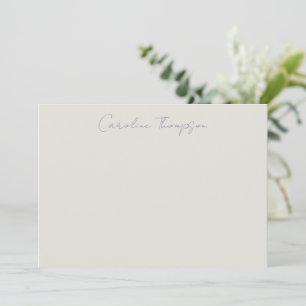 Modern Handwritten Script Purple Personalised Name Card