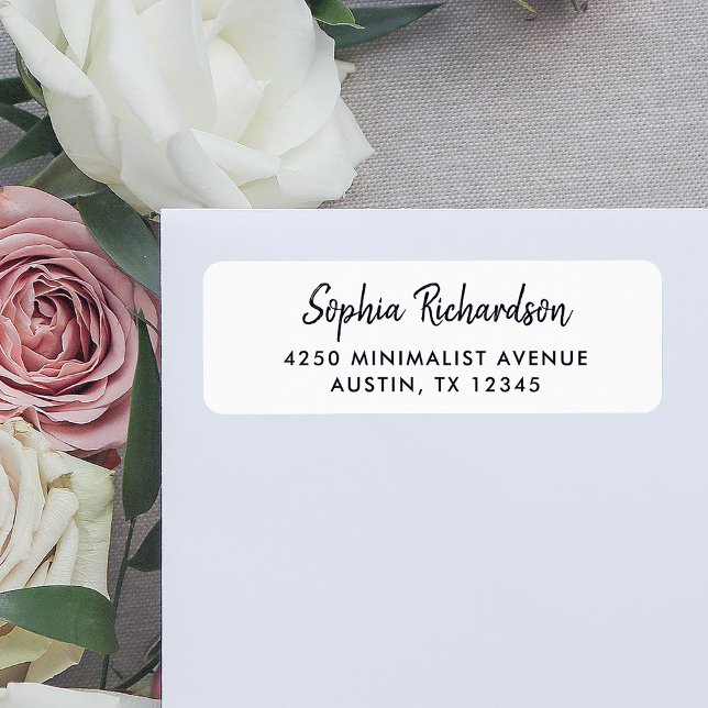 Modern Handwritten Script | Return Address Label (Simple and minimalist return address labels with modern handwritten script)