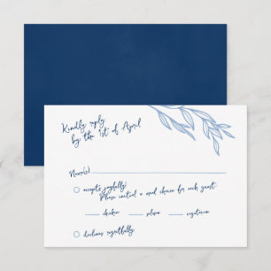 Modern Handwritten Script RSVP Cards Blue