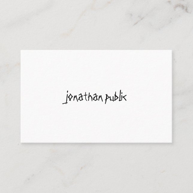 Modern Handwritten Script Text Professional Simple Business Card (Front)