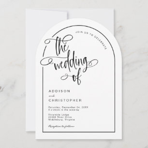 Modern Handwritten Script Wedding Invitation