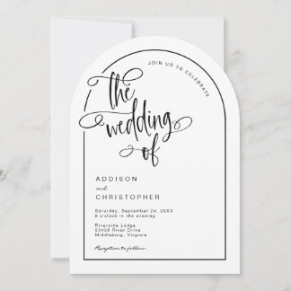Modern Handwritten Script Wedding Invitation