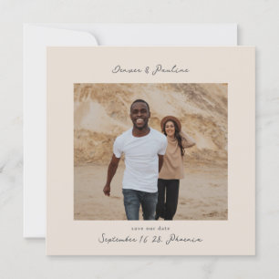 Modern Handwritten Square Photo Wedding  Save The Date