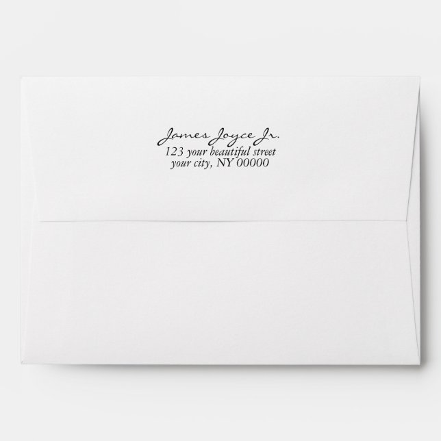 Modern Handwritten Stylish 5x7 invitation Envelope (Back (Top Flap))