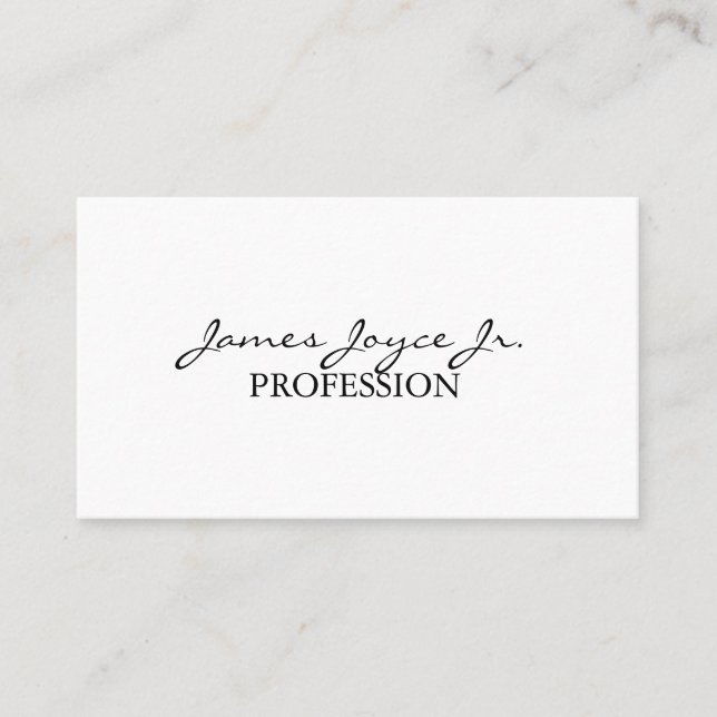 Modern Handwritten Stylish | Custom Text Minimal Business Card (Front)