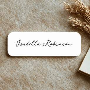 Modern Handwritten Stylish Employee Safety Pin or Name Tag