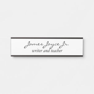 Modern Handwritten Stylish Name Profession Door Sign