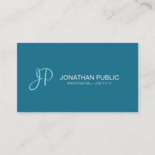 Modern Handwritten Text Font Turquoise Trendy Business Card